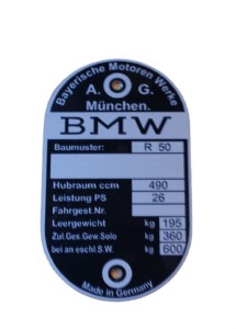 BMW R50 Nameplate