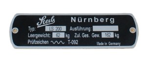 Steib LS200 Nameplate