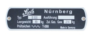 Steib S500 Nameplate