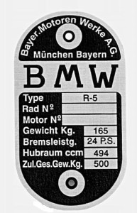 BMW R5 Nameplate